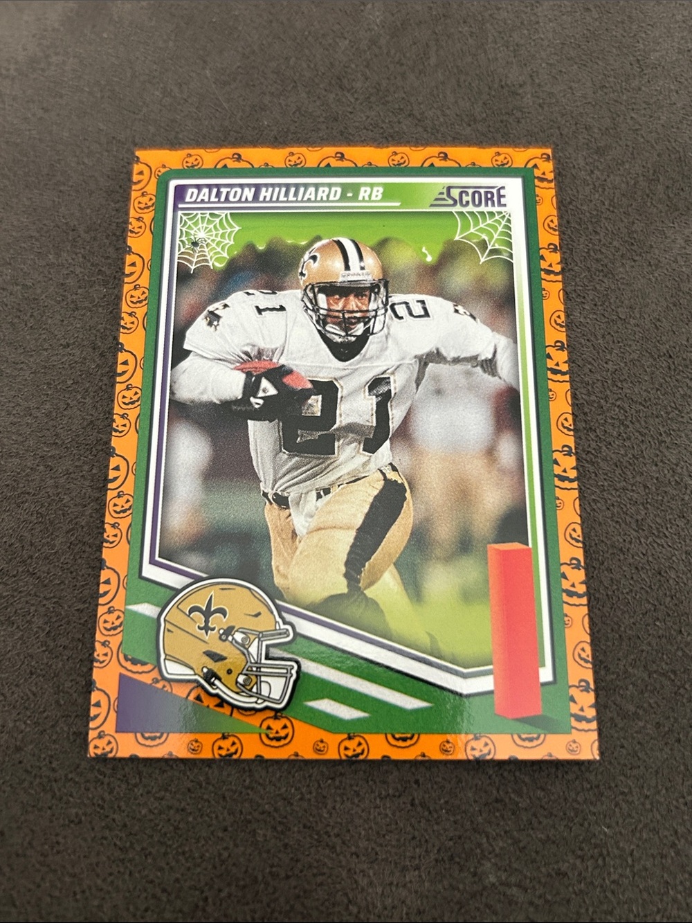 Panini Orange Halloween Border Dalton Hilliard Football Card New Orleans Saints